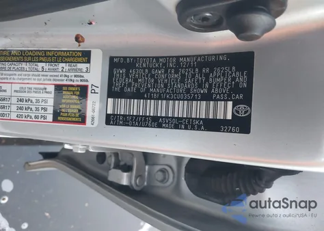 2012 Toyota Camry Se из США, поврежденный, VIN 4T1BF1FK3CU035713